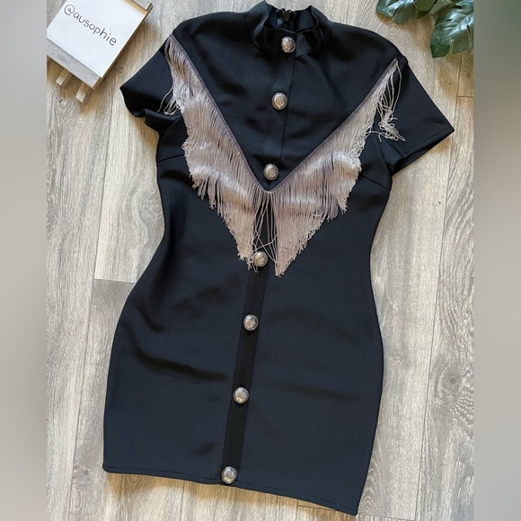 Metal short fringed bodycon dress Unbranded. Size L - Picture 6 of 16